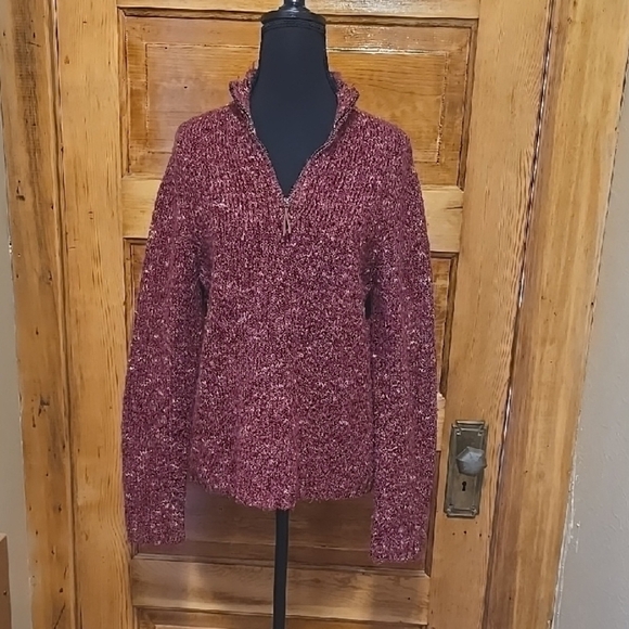 Charter Club Red Multitone Knit Sweater M - Picture 1 of 7